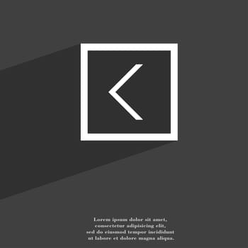 Arrow left, Way out icon symbol Flat modern web design with long shadow and space for your text. illustration