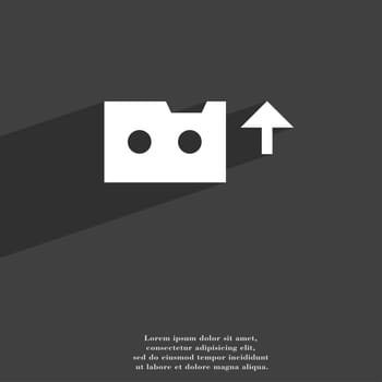 audio cassette icon symbol Flat modern web design with long shadow and space for your text. illustration