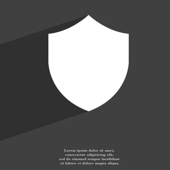Shield, Protection icon symbol Flat modern web design with long shadow and space for your text. illustration