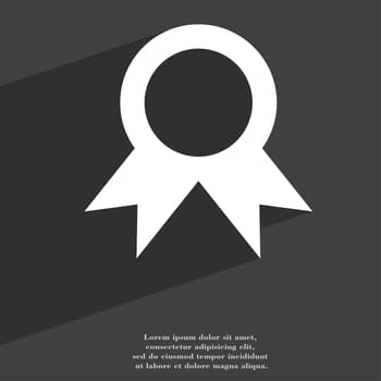 Award, Prize for winner icon symbol Flat modern web design with long shadow and space for your text. illustration