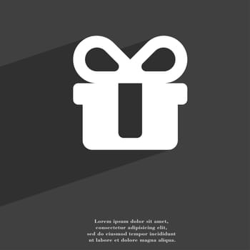 gift icon symbol Flat modern web design with long shadow and space for your text. illustration