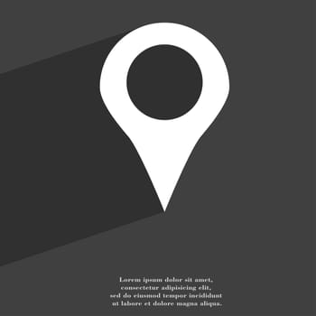 Map pointer, GPS location icon symbol Flat modern web design with long shadow and space for your text. illustration