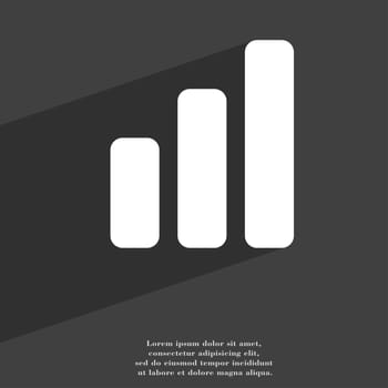 Growth and development concept. graph of Rate icon symbol Flat modern web design with long shadow and space for your text. illustration