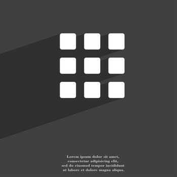 List menu, Content view options icon symbol Flat modern web design with long shadow and space for your text. illustration
