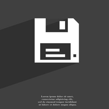 floppy icon symbol Flat modern web design with long shadow and space for your text. illustration