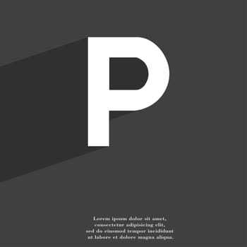 parking icon symbol Flat modern web design with long shadow and space for your text. illustration
