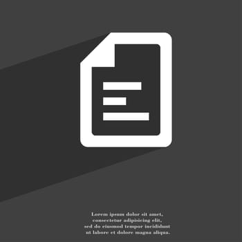 Text file icon symbol Flat modern web design with long shadow and space for your text. illustration