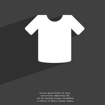 T-shirt, Clothes icon symbol Flat modern web design with long shadow and space for your text. illustration