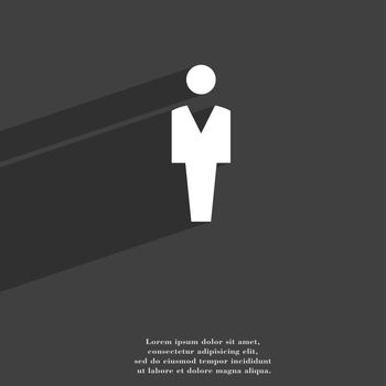 Human, Man Person, Male toilet icon symbol Flat modern web design with long shadow and space for your text. illustration