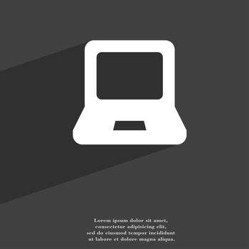 Laptop icon symbol Flat modern web design with long shadow and space for your text. illustration