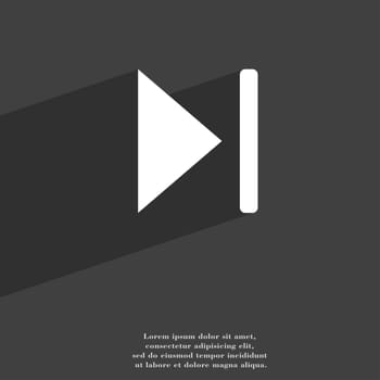 next track icon symbol Flat modern web design with long shadow and space for your text. illustration