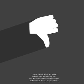 Dislike, Thumb down icon symbol Flat modern web design with long shadow and space for your text. illustration