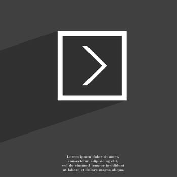 Arrow right, Next icon symbol Flat modern web design with long shadow and space for your text. illustration