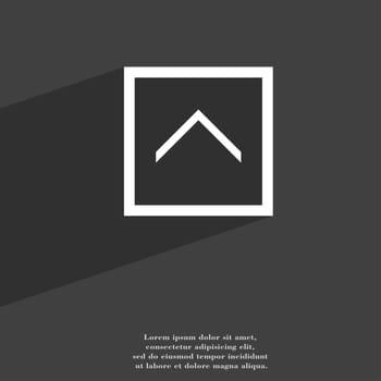 Direction arrow up icon symbol Flat modern web design with long shadow and space for your text. illustration
