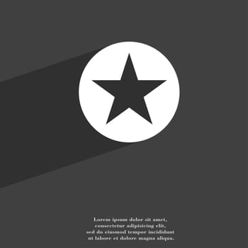 Star, Favorite Star, Favorite icon symbol Flat modern web design with long shadow and space for your text. illustration