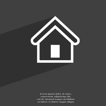 House icon symbol Flat modern web design with long shadow and space for your text. illustration