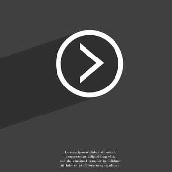 Arrow right, Next icon symbol Flat modern web design with long shadow and space for your text. illustration