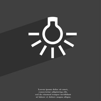 light bulb icon symbol Flat modern web design with long shadow and space for your text. illustration