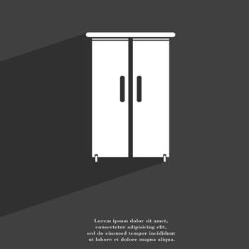Cupboard icon symbol Flat modern web design with long shadow and space for your text. illustration