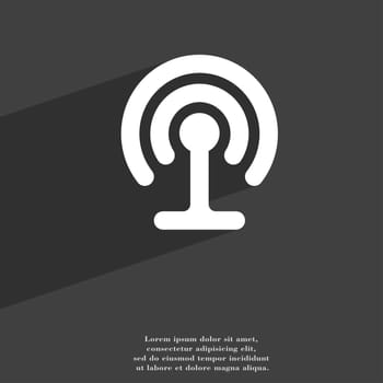 Wifi icon symbol Flat modern web design with long shadow and space for your text. illustration