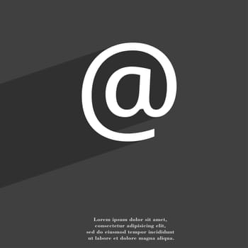 E-Mail icon symbol Flat modern web design with long shadow and space for your text. illustration