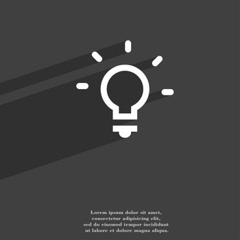 Light lamp, Idea icon symbol Flat modern web design with long shadow and space for your text. illustration