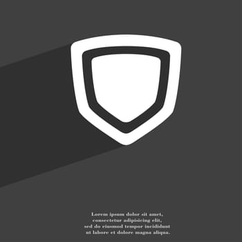 shield icon symbol Flat modern web design with long shadow and space for your text. illustration