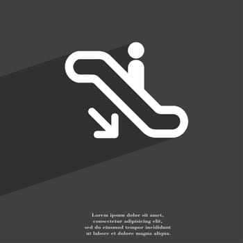 elevator, Escalator, Staircase icon symbol Flat modern web design with long shadow and space for your text. illustration