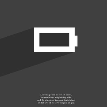 Battery empty icon symbol Flat modern web design with long shadow and space for your text. illustration