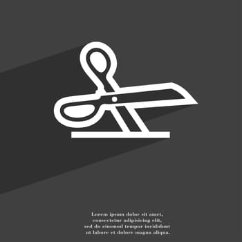 scissors icon symbol Flat modern web design with long shadow and space for your text. illustration