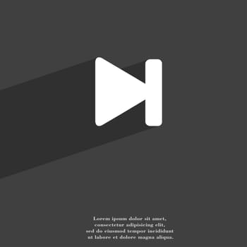 next track icon symbol Flat modern web design with long shadow and space for your text. illustration