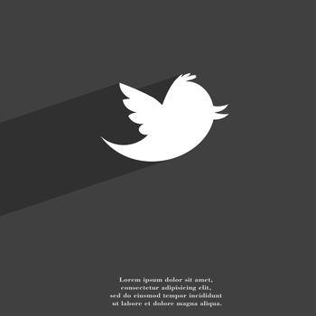 Social media, messages twitter retweet icon symbol Flat modern web design with long shadow and space for your text. illustration