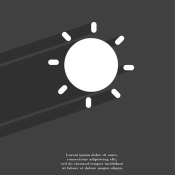 Sun icon symbol Flat modern web design with long shadow and space for your text. illustration