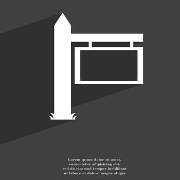 Information Road Sign icon symbol Flat modern web design with long shadow and space for your text. illustration