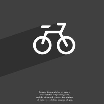 Bicycle icon symbol Flat modern web design with long shadow and space for your text. illustration