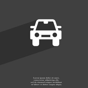 Auto icon symbol Flat modern web design with long shadow and space for your text. illustration