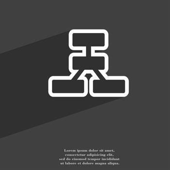 Network icon symbol Flat modern web design with long shadow and space for your text. illustration