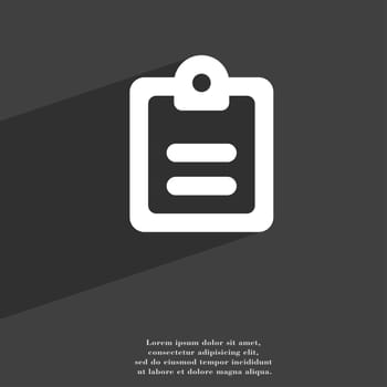 Text file icon symbol Flat modern web design with long shadow and space for your text. illustration