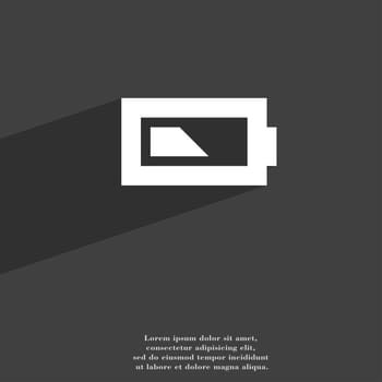 Battery half level icon symbol Flat modern web design with long shadow and space for your text. illustration