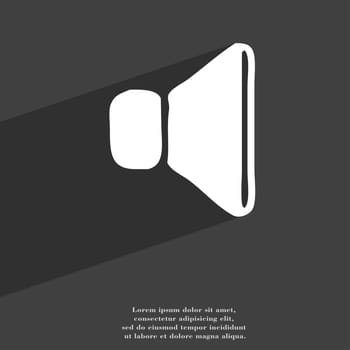 volume, sound icon symbol Flat modern web design with long shadow and space for your text. illustration