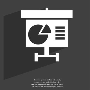 Graph icon symbol Flat modern web design with long shadow and space for your text. illustration