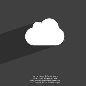 cloud icon symbol Flat modern web design with long shadow and space for your text. illustration
