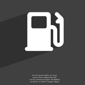 Petrol or Gas station, Car fuel icon symbol Flat modern web design with long shadow and space for your text. illustration