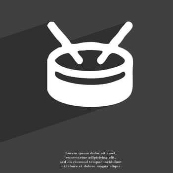drum icon symbol Flat modern web design with long shadow and space for your text. illustration