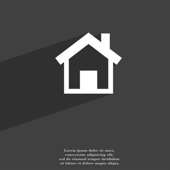 Home, Main page icon symbol Flat modern web design with long shadow and space for your text. illustration