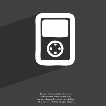 Tetris, video game console icon symbol Flat modern web design with long shadow and space for your text. illustration