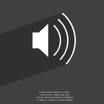 volume, sound icon symbol Flat modern web design with long shadow and space for your text. illustration