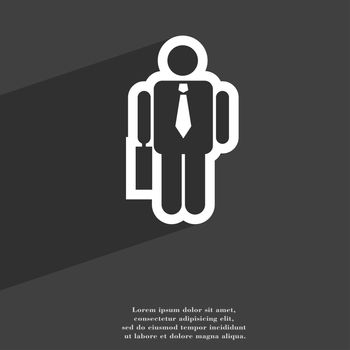 businessman icon symbol Flat modern web design with long shadow and space for your text. illustration