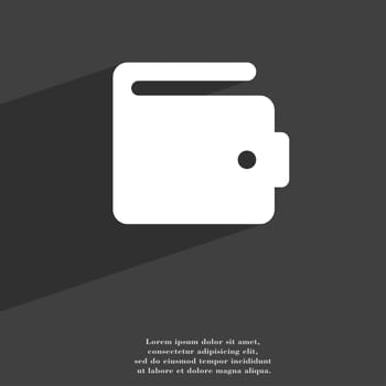 purse icon symbol Flat modern web design with long shadow and space for your text. illustration