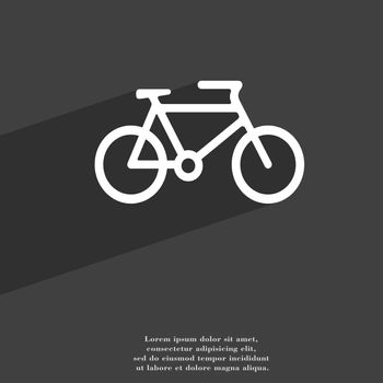 bike icon symbol Flat modern web design with long shadow and space for your text. illustration